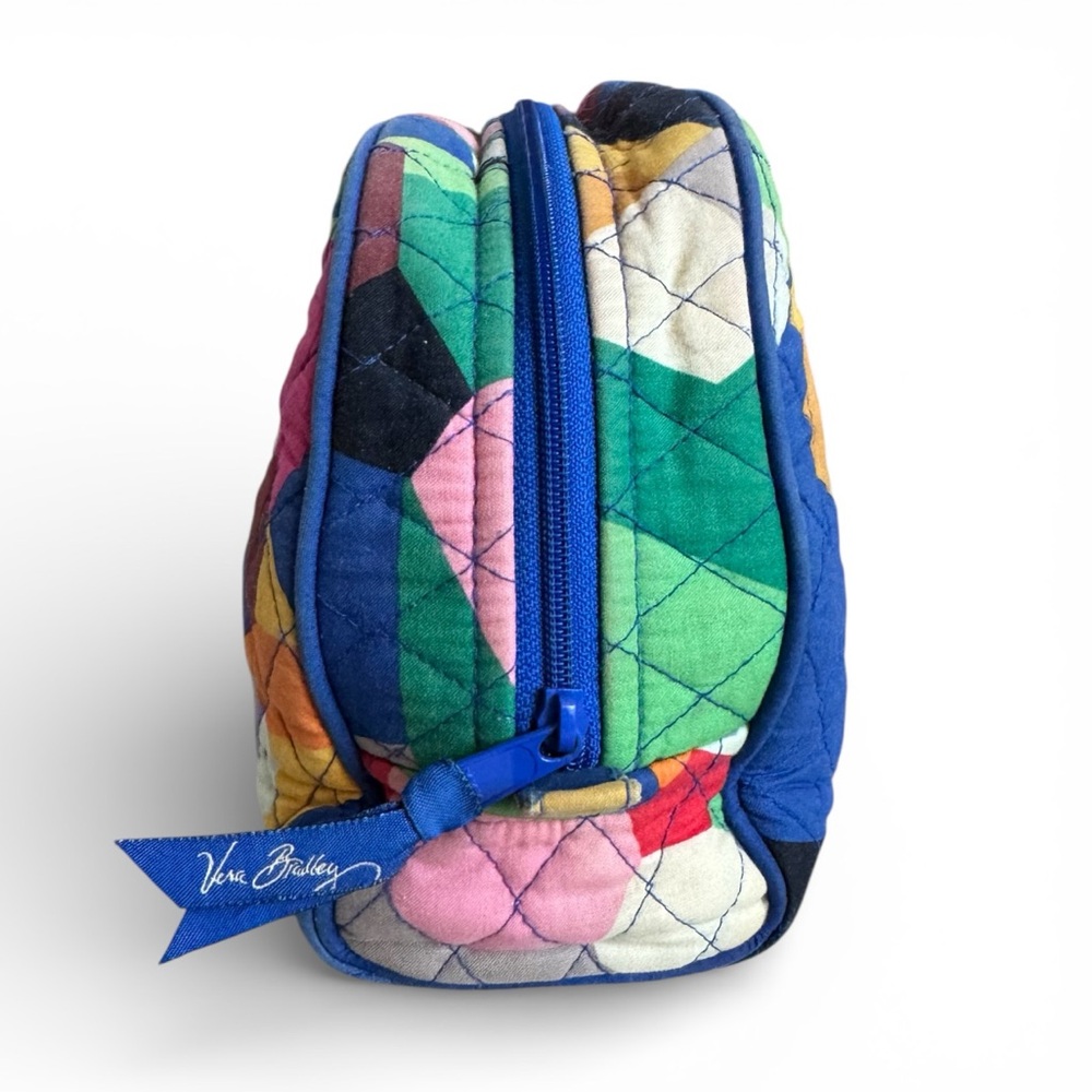 Vera Bradley Quilted Travel Cosmetic Toiletry Bag Vacation Washable Multicolor - Picture 2 of 10